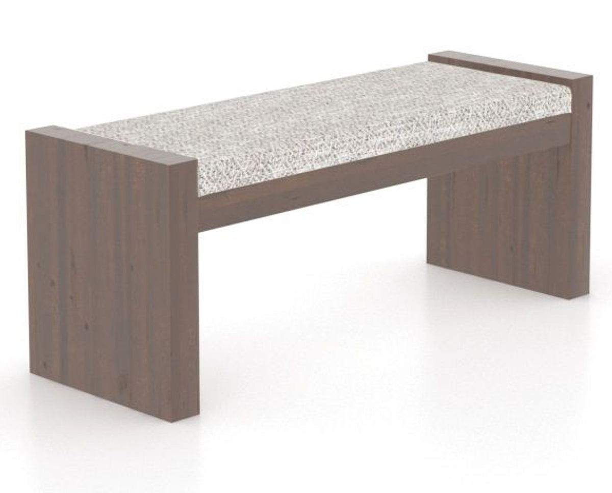 Canadel Loft Upholstered Bench 5073 in FP Crypton® and 19 Cognac Washed, three-quarter view