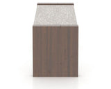Canadel Loft Upholstered Bench 5073 in FP Crypton® and 19 Cognac Washed, side view