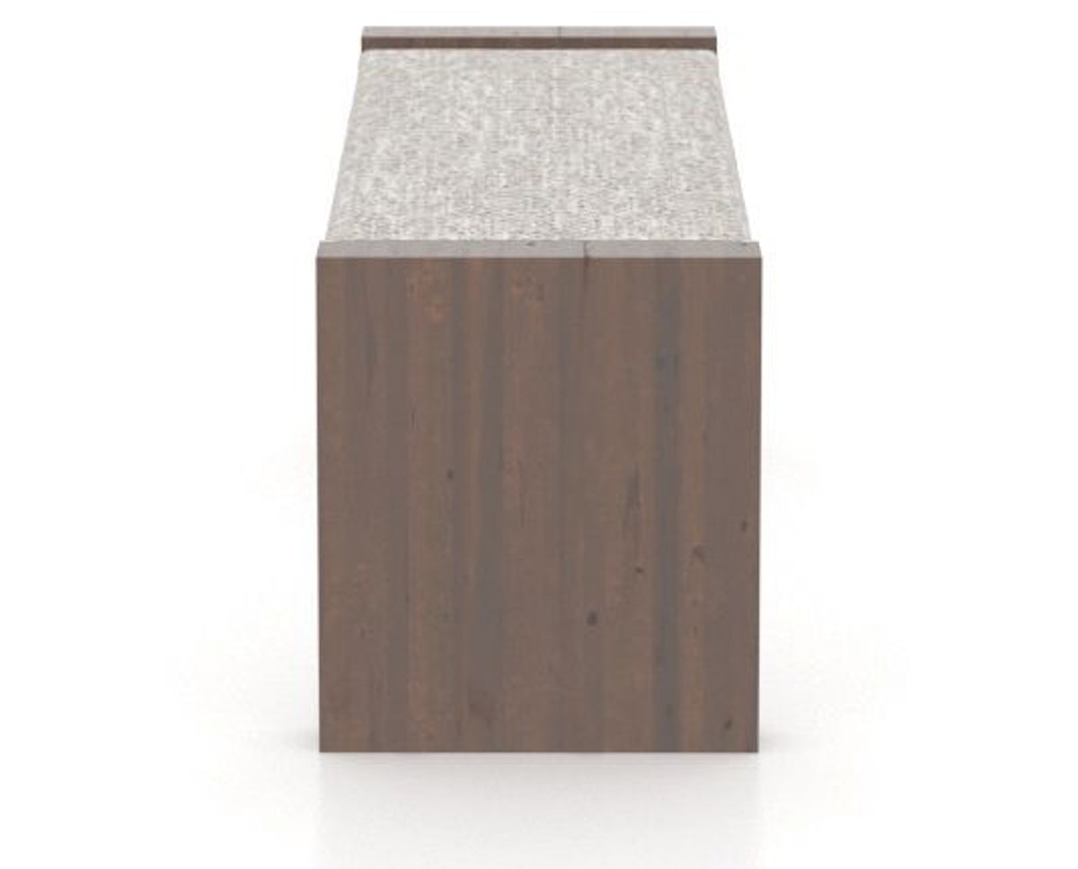 Canadel Loft Upholstered Bench 5073 in FP Crypton® and 19 Cognac Washed, side view