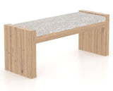 Canadel Loft Upholstered Bench 5073 in FP Crypton® and 20 Caramel Washed, three-quarter view