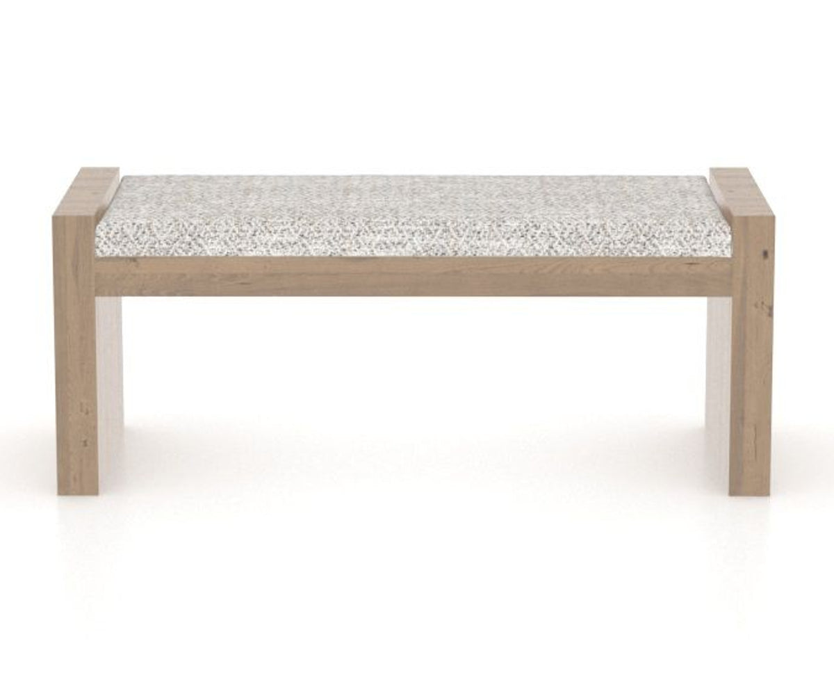 Canadel Loft Upholstered Bench 5073 in FP Crypton® and 25 Pecan Washed, front view