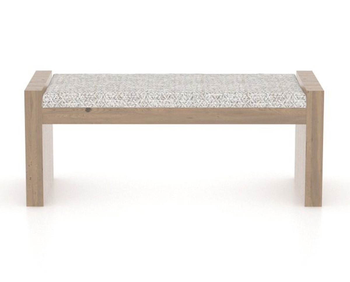 Canadel Loft Upholstered Bench 5073 in FP Crypton® and 25 Pecan Washed, back view