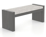 Canadel Loft Upholstered Bench 5073 in FP Crypton® and 59 Davy's Grey, three-quarter view