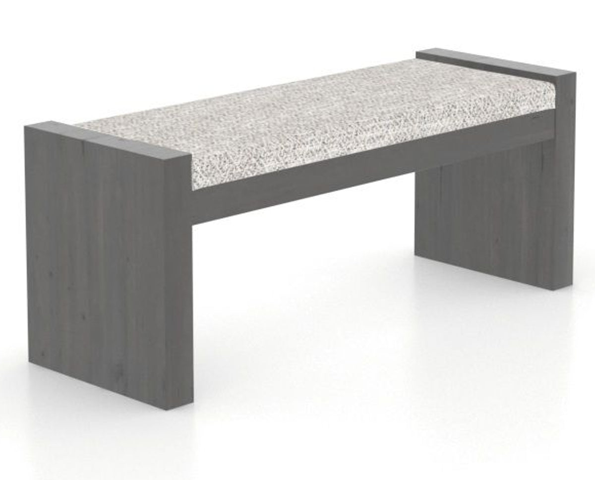 Canadel Loft Upholstered Bench 5073 in FP Crypton® and 59 Davy's Grey, three-quarter view