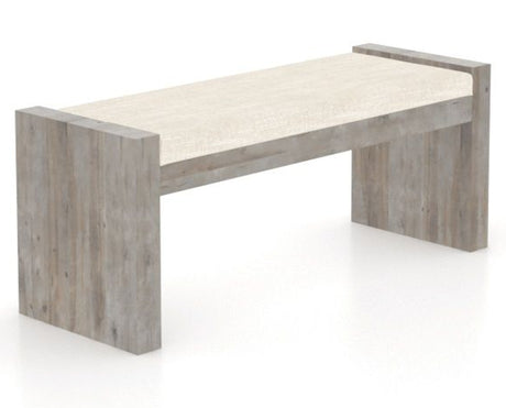 Canadel Loft Upholstered Bench 5073 in FT InsideOut® and 08 Shadow, three-quarter view