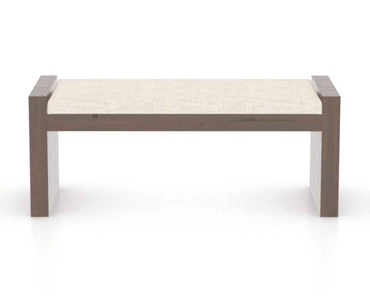 Canadel Loft Upholstered Bench 5073 in FT InsideOut® and 19 Cognac Washed, back view