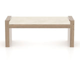 Canadel Loft Upholstered Bench 5073 in FT InsideOut® and 25 Pecan Washed, front view