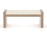 Canadel Loft Upholstered Bench 5073 in FT InsideOut® and 25 Pecan Washed, back view