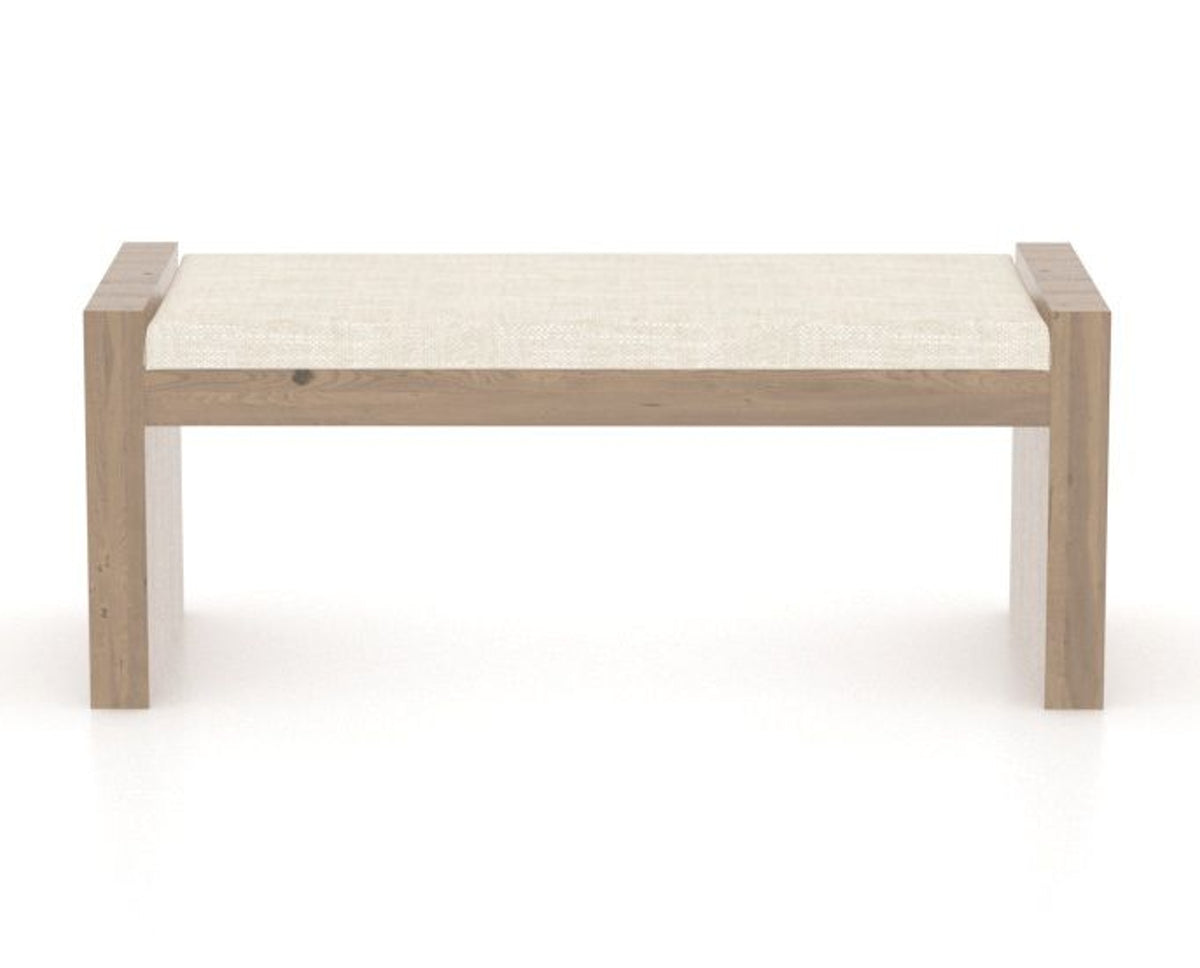Canadel Loft Upholstered Bench 5073 in FT InsideOut® and 25 Pecan Washed, back view