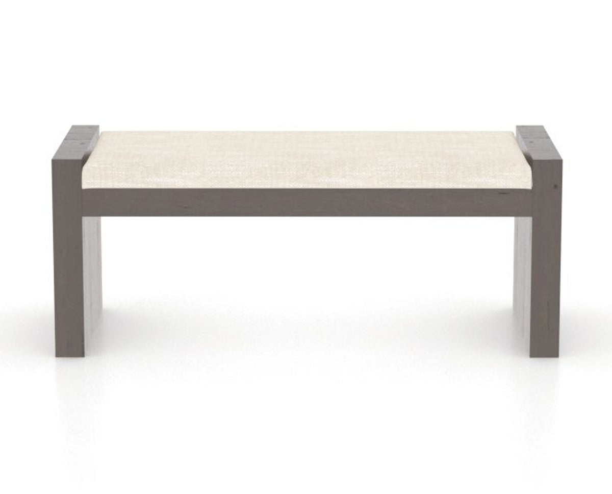 Canadel Loft Upholstered Bench 5073 in FT InsideOut® and 29 Hazelnut Washed, front view