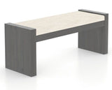 Canadel Loft Upholstered Bench 5073 in FT InsideOut® and 59 Davy's Grey, three-quarter view