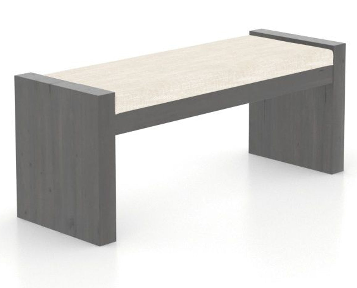 Canadel Loft Upholstered Bench 5073 in FT InsideOut® and 59 Davy's Grey, three-quarter view