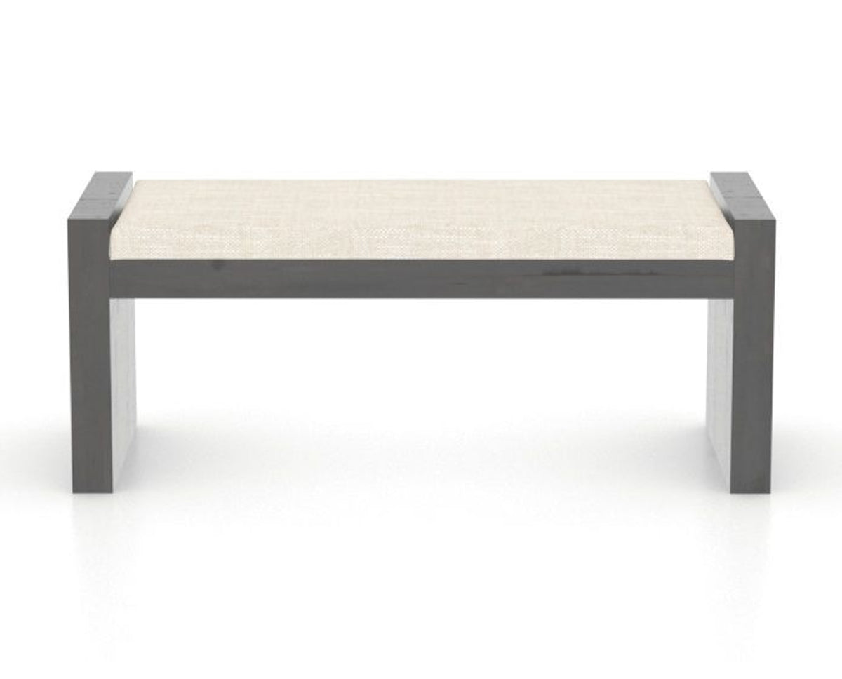 Canadel Loft Upholstered Bench 5073 in FT InsideOut® and 59 Davy's Grey, back view
