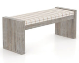 Canadel Loft Upholstered Bench 5073 in OZ Fabric and 08 Shadow, three-quarter view