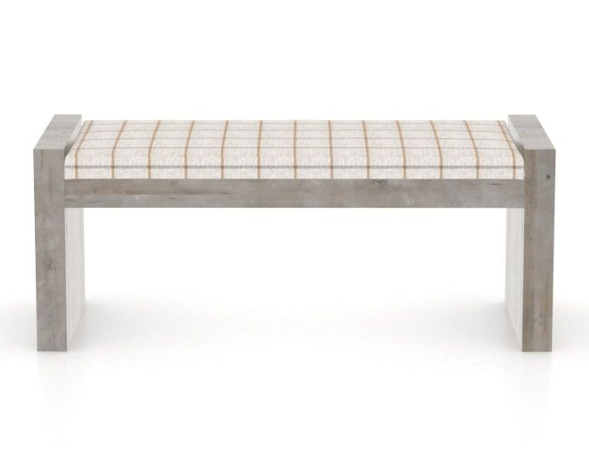 Canadel Loft Upholstered Bench 5073 in OZ Fabric and 08 Shadow, front view