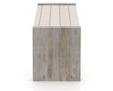 Canadel Loft Upholstered Bench 5073 in OZ Fabric and 08 Shadow, side view