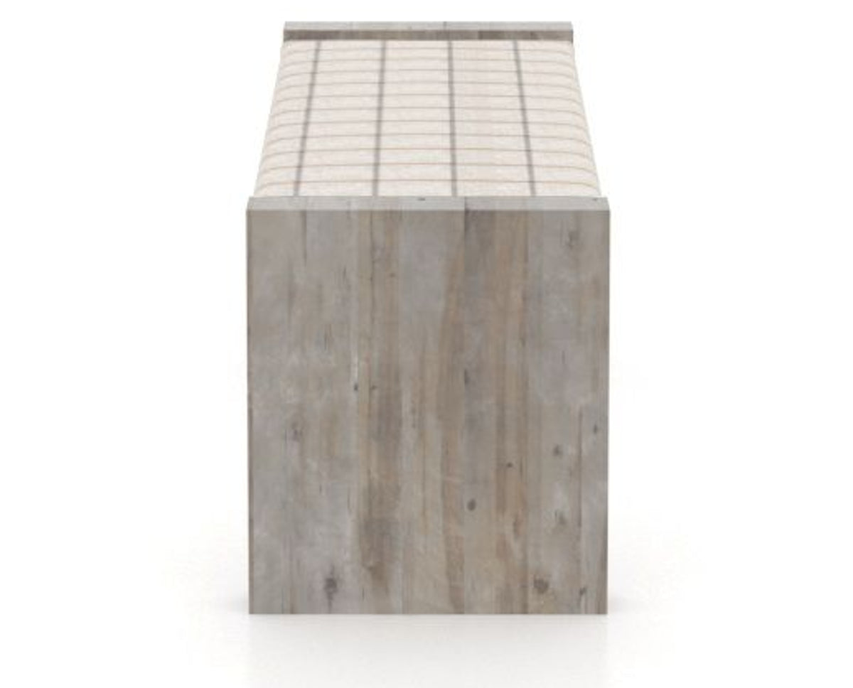 Canadel Loft Upholstered Bench 5073 in OZ Fabric and 08 Shadow, side view