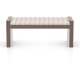 Canadel Loft Upholstered Bench 5073 in OZ Fabric and 19 Cognac Washed, back view
