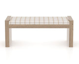 Canadel Loft Upholstered Bench 5073 in OZ Fabric and 25 Pecan Washed, front view