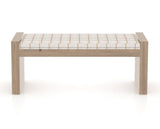Canadel Loft Upholstered Bench 5073 in OZ Fabric and 25 Pecan Washed, back view
