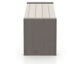 Canadel Loft Upholstered Bench 5073 in OZ Fabric and 29 Hazelnut Washed, side view