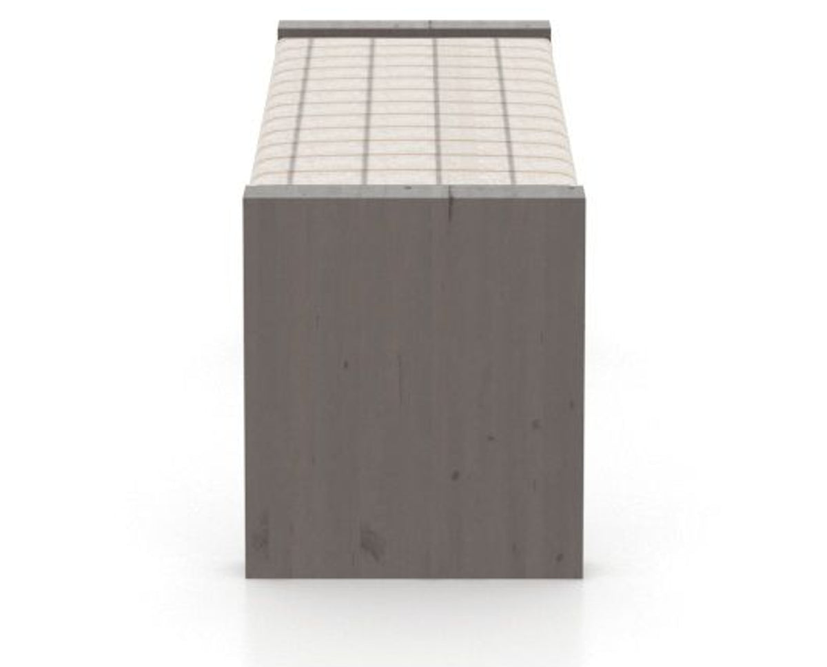 Canadel Loft Upholstered Bench 5073 in OZ Fabric and 29 Hazelnut Washed, side view