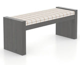 Canadel Loft Upholstered Bench 5073 in OZ Fabric and 59 Davy's Grey, three-quarter view