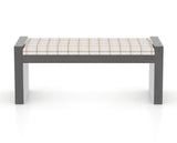 Canadel Loft Upholstered Bench 5073 in OZ Fabric and 59 Davy's Grey, front view