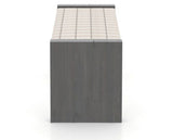 Canadel Loft Upholstered Bench 5073 in OZ Fabric and 59 Davy's Grey, side view
