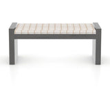 Canadel Loft Upholstered Bench 5073 in OZ Fabric and 59 Davy's Grey, back view