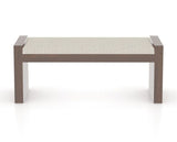 Canadel Loft Upholstered Bench 5073 in TB Fabric and 19 Cognac Washed, front view