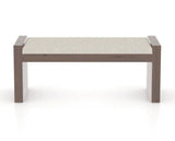 Canadel Loft Upholstered Bench 5073 in TB Fabric and 19 Cognac Washed, back view