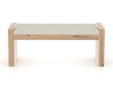 Canadel Loft Upholstered Bench 5073 in TB Fabric and 20 Caramel Washed, back view