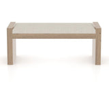Canadel Loft Upholstered Bench 5073 in TB Fabric and 25 Pecan Washed, front view