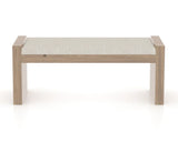 Canadel Loft Upholstered Bench 5073 in TB Fabric and 25 Pecan Washed, back view