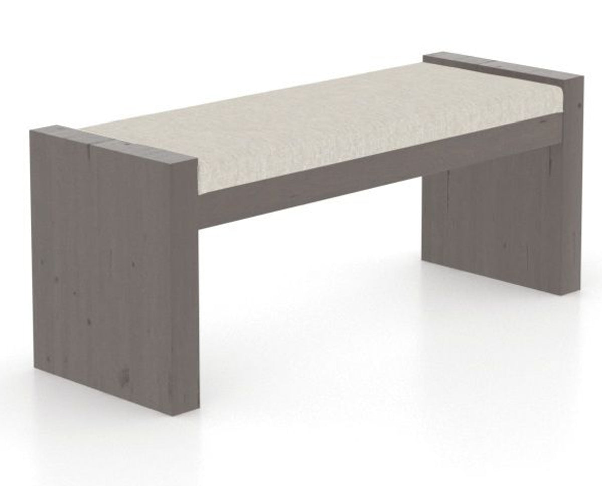 Canadel Loft Upholstered Bench 5073 in TB Fabric and 29 Hazelnut Washed, three-quarter view