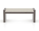 Canadel Loft Upholstered Bench 5073 in TB Fabric and 29 Hazelnut Washed, back view