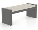 Canadel Loft Upholstered Bench 5073 in TB Fabric and 59 Davy's Grey, three-quarter view