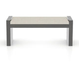 Canadel Loft Upholstered Bench 5073 in TB Fabric and 59 Davy's Grey, front view