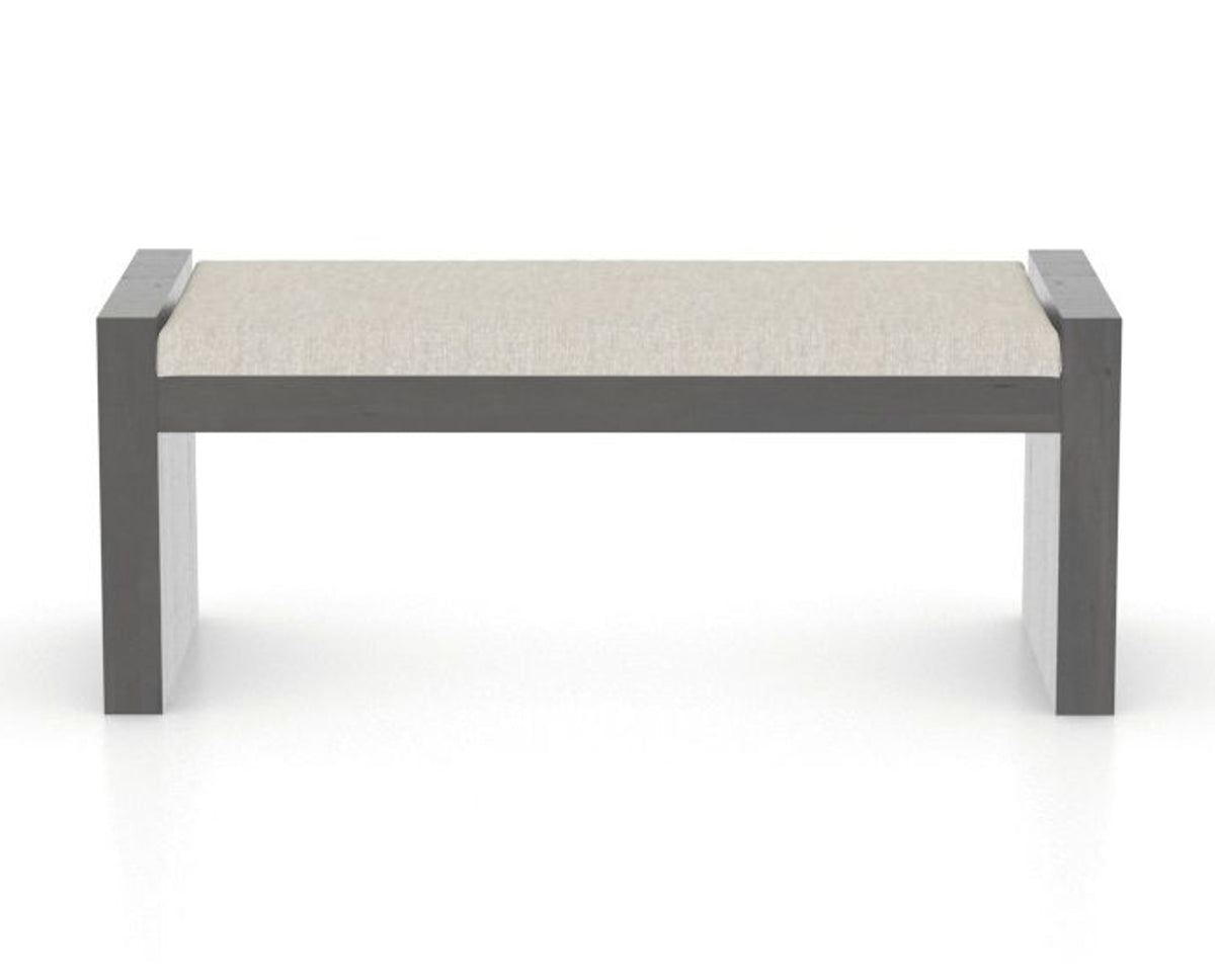 Canadel Loft Upholstered Bench 5073 in TB Fabric and 59 Davy's Grey, front view