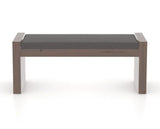 Canadel Loft Upholstered Bench 5073 in XU Faux Leather and 19 Cognac Washed, back view