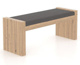 Canadel Loft Upholstered Bench 5073 in XU Faux Leather and 20 Caramel Washed, three-quarter view