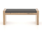 Canadel Loft Upholstered Bench 5073 in XU Faux Leather and 20 Caramel Washed, back view