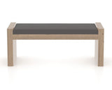 Canadel Loft Upholstered Bench 5073 in XU Faux Leather and 25 Pecan Washed, front view