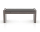 Canadel Loft Upholstered Bench 5073 in XU Faux Leather and 29 Hazelnut Washed, back view
