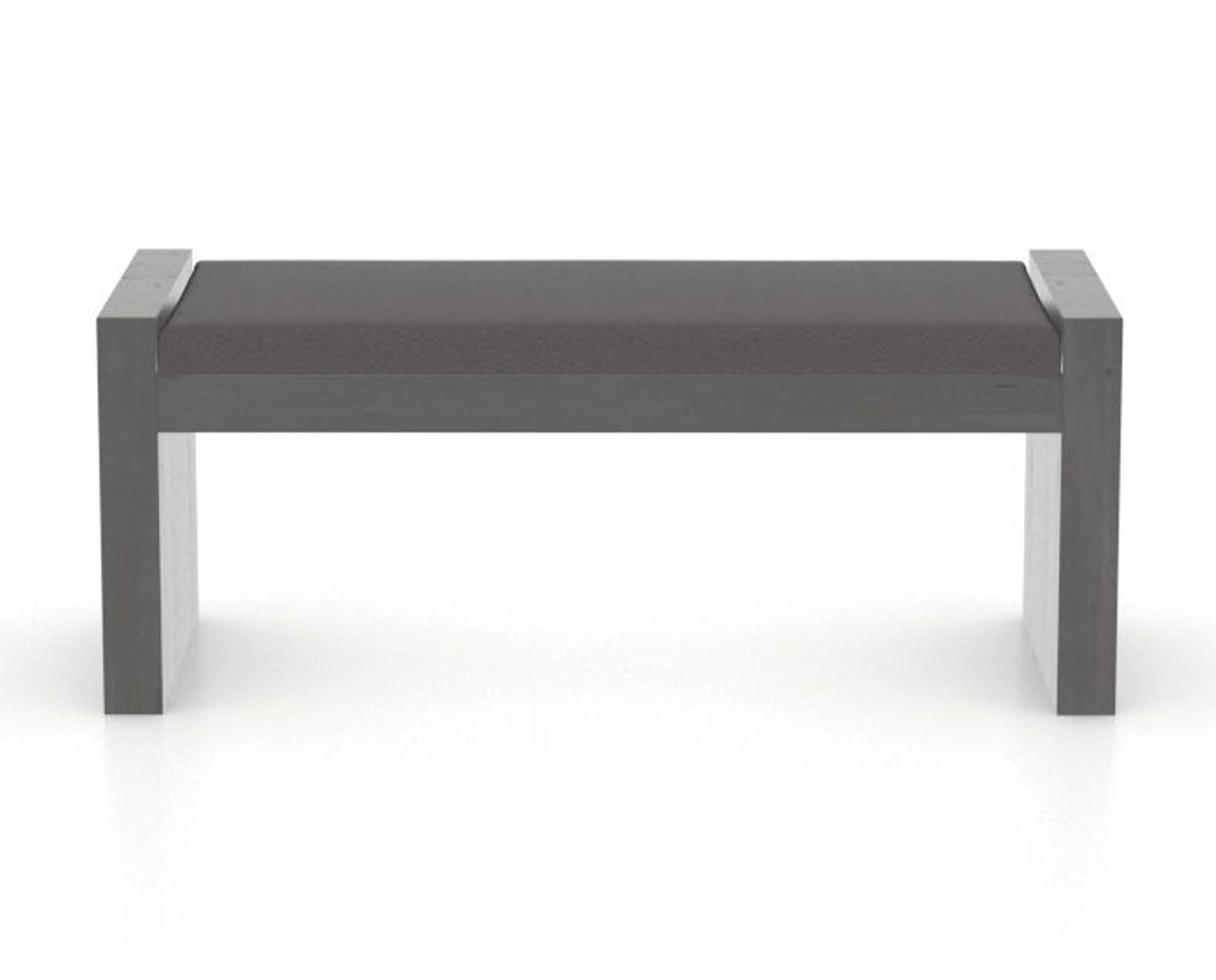 Canadel Loft Upholstered Bench 5073 in XU Faux Leather and 59 Davy's Grey, front view