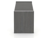 Canadel Loft Upholstered Bench 5073 in XU Faux Leather and 59 Davy's Grey, side view
