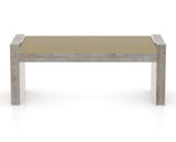 Canadel Loft Upholstered Bench 5073 in XY Faux Leather and 08 Shadow, front view