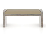 Canadel Loft Upholstered Bench 5073 in XY Faux Leather and 08 Shadow, back view