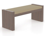 Canadel Loft Upholstered Bench 5073 in XY Faux Leather and 19 Cognac Washed, three-quarter view